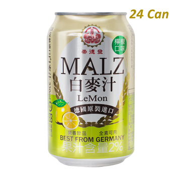 Image Lemon MALZ 崇德发 - 柠檬白麦汁(铁罐)（箱）(330ml x 24can)
